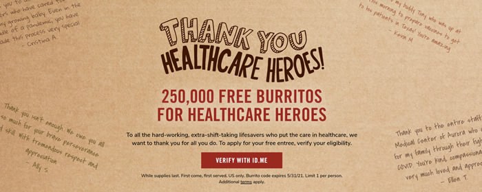 Chipotle: Thank You Healthcare Heroes!
